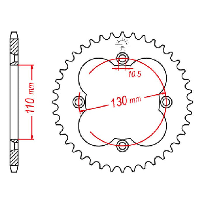 ITL REAR SPROCKET 520P 40T (111328) - Driven Powersports Inc.111328111328