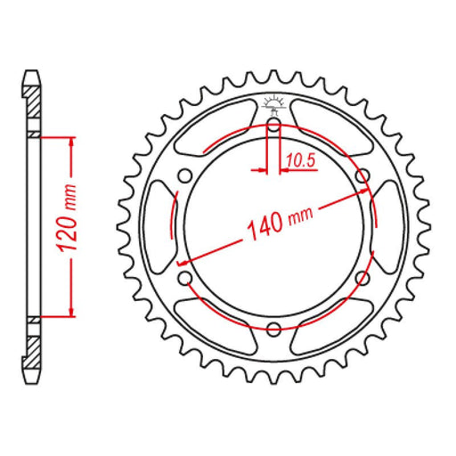 ITL REAR SPROCKET 530P 40T (111758) - Driven Powersports Inc.111758111758