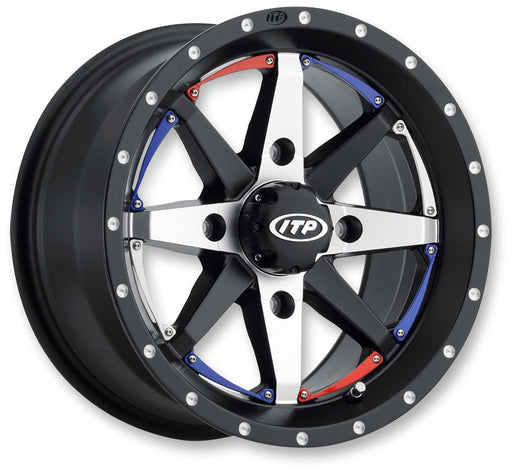 ITP CYCLONE WHEEL 14X7 4/110 5+2 BLACK MACHINED - Driven Powersports Inc.0709641162221422304727B