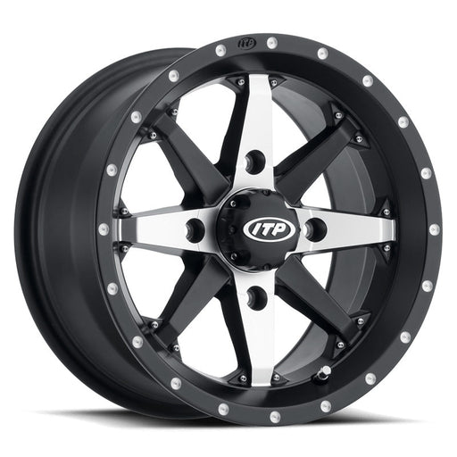 ITP CYCLONE WHEEL 14X7 4/136 5+2 BLACK MACHINED (1422305727B) - Driven Powersports Inc.0709641162391422305727B