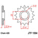 JT SPROCKETS SPROCKET FRONT 428 15T (JTF1594.15) - Driven Powersports Inc.824225207255JTF1594.15