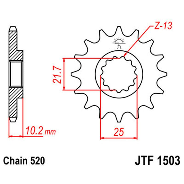 JT SPROCKETS SPROCKET FRONT 520 12T (JTF1503.12) - Driven Powersports Inc.824225200874JTF1503.12