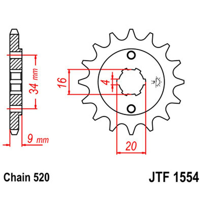 JT SPROCKETS SPROCKET FRONT 520 12T (JTF1554.12) - Driven Powersports Inc.824225207095JTF1554.12