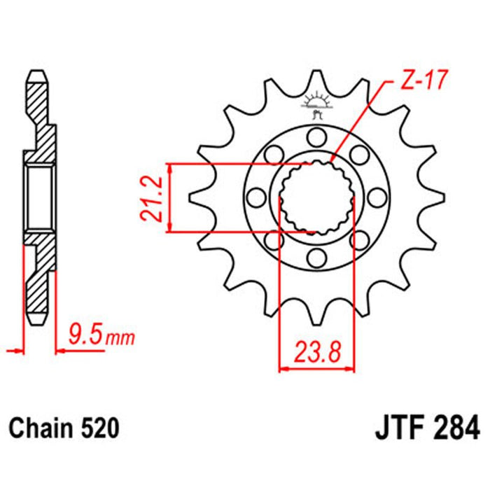 JT SPROCKETS SPROCKET FRONT 520 12T (JTF284.12) - Driven Powersports Inc.824225207125JTF284.12