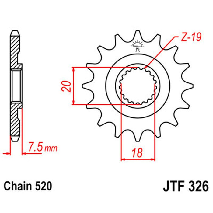 JT SPROCKETS SPROCKET FRONT 520 12T (JTF326.12) - Driven Powersports Inc.824225202489JTF326.12