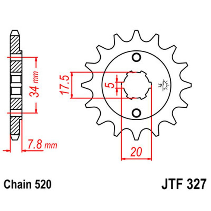 JT SPROCKETS SPROCKET FRONT 520 12T (JTF327.12) - Driven Powersports Inc.824225202519JTF327.12