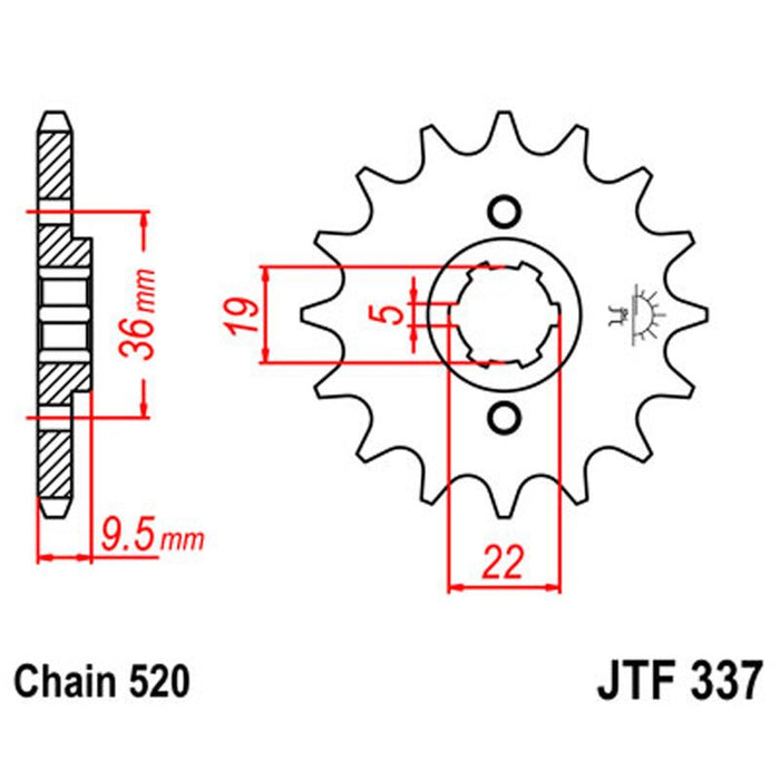 JT SPROCKETS SPROCKET FRONT 520 12T (JTF337.12) - Driven Powersports Inc.824225202700JTF337.12