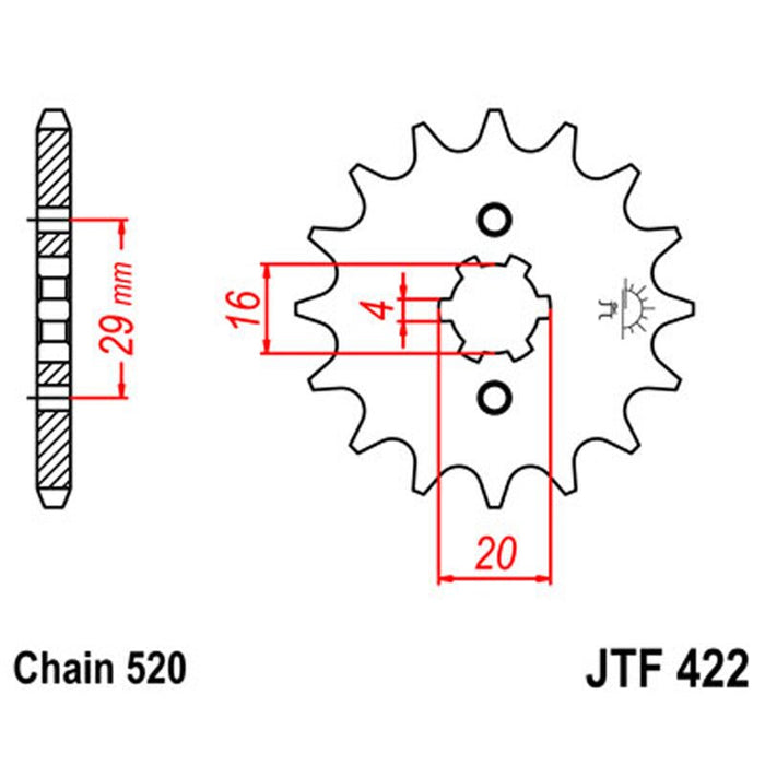 JT SPROCKETS SPROCKET FRONT 520 12T (JTF422.12) - Driven Powersports Inc.824225203158JTF422.12