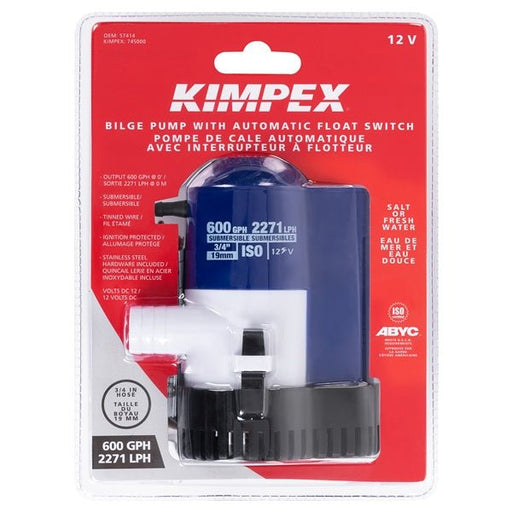 KIMPEX AUTOMATIC 600GPH BILGE PUMP (57414) - Driven Powersports Inc.76356257414257414