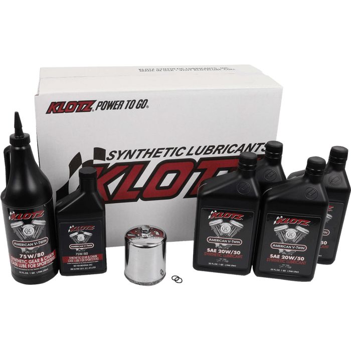 KLOTZ PREMIUM COMPLETE 4 QUART SYNTHETIC OIL SERVICE KIT (KH - 104) - Driven Powersports Inc.KH - 104