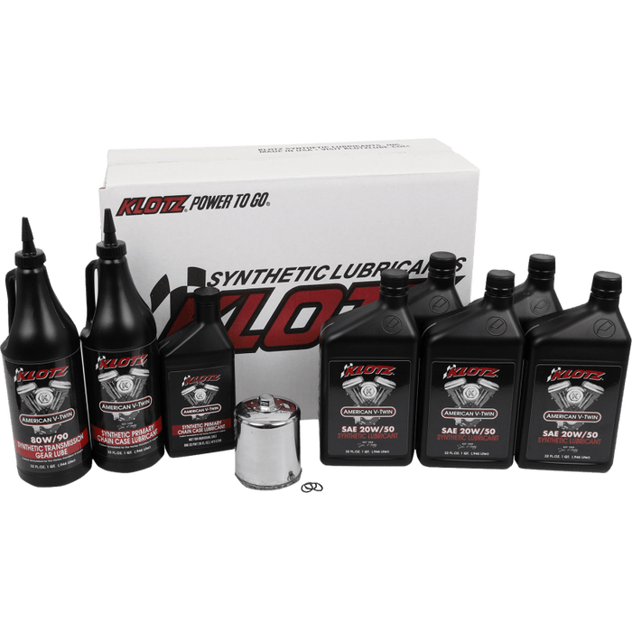 KLOTZ PREMIUM COMPLETE 5 QUART SYNTHETIC OIL SERVICE KIT (KH - 108) - Driven Powersports Inc.KH - 108