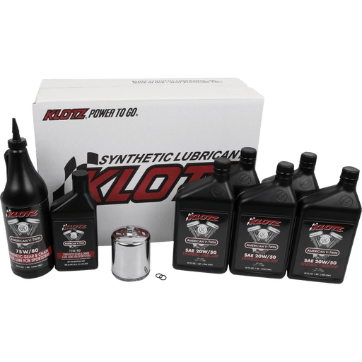 KLOTZ PREMIUM COMPLETE 5 QUART SYNTHETIC OIL SERVICE KIT (KH - 110) - Driven Powersports Inc.KH - 110