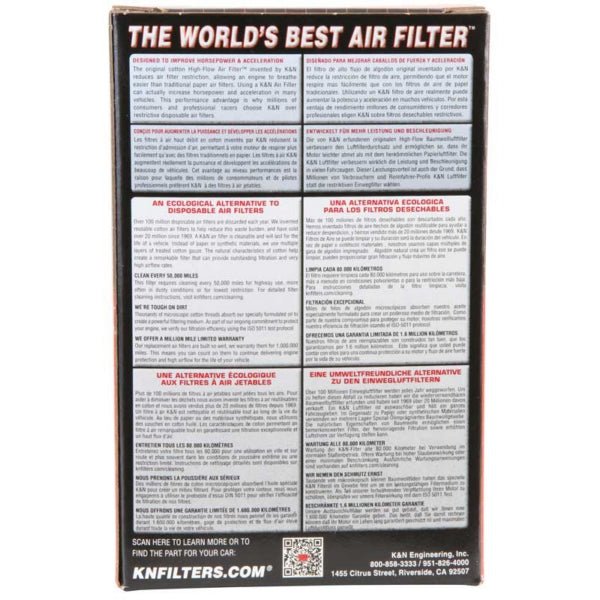 KN HIGH - FLOW OEM AIR FILTER - Driven Powersports Inc.024844108623BM - 1204