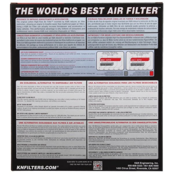 KN HIGH - FLOW OEM AIR FILTER - Driven Powersports Inc.024844088482HA - 1801