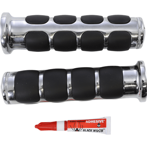 KURYAKYN ISO GRIPS W/CHROME TRIM RINGS 7/8" BAR PN 6180 - Driven Powersports Inc.191209004026497163