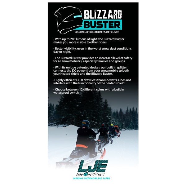 LJE BLIZZARD BUSTER COLOR SELECTABLE HELMET SAFETY LIGHT - Driven Powersports Inc.779420790630LJE - BB - CSHSL - 10