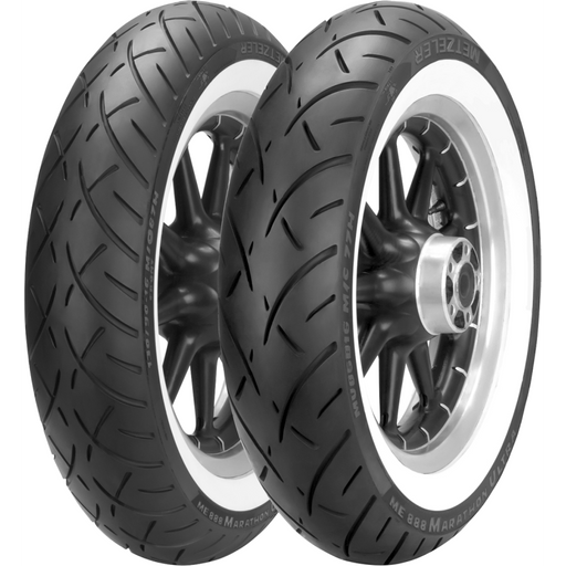 METZELER ME 888 MARATHON ULTRA WHITE WALL TIRE 130/80B17 (64H) - FRONT - WW - Driven Powersports Inc.80192272407712407700