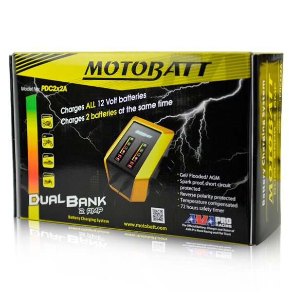 MOTOBATT BATTERY CHARGER 2 BANK (PDC2X2A) - Driven Powersports Inc.779420733101PDC2x2A