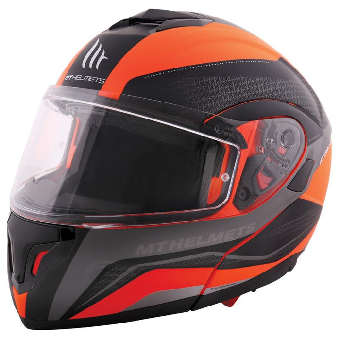 MT HELMETS ATOM SV HELMET - TARMAC - FLUO ORANGE - Driven Powersports Inc.IT - 025 - 134