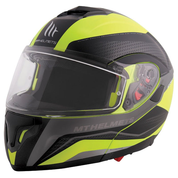 MT HELMETS ATOM SV HELMET - TARMAC - HI - VIZ YELLOW/BLACK - Driven Powersports Inc.IT - 025 - 114