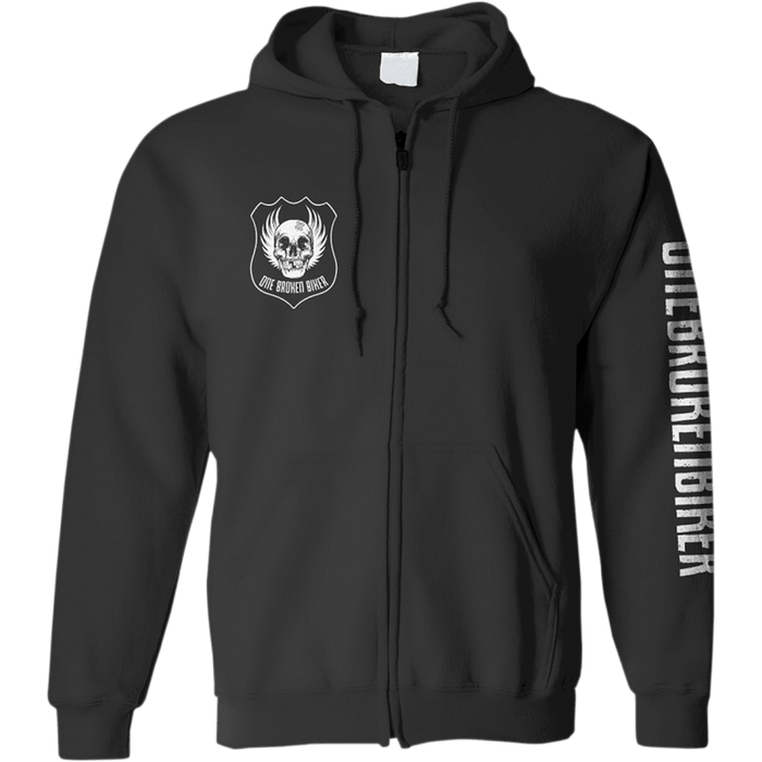 ONE BROKEN BIKER MENS ZIP UP 3 LOGO HOODIE XXXL - Driven Powersports Inc.M3LOGOZIPHDXXXL