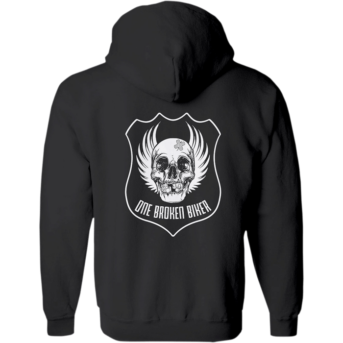 ONE BROKEN BIKER MENS ZIP UP 3 LOGO HOODIE XXXL - Driven Powersports Inc.M3LOGOZIPHDXXXL