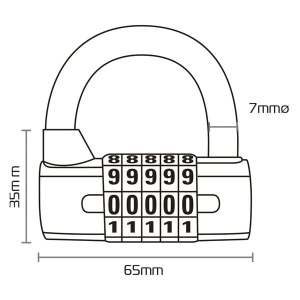 OXFORD PRODUCTS 5 - DIGIT COMBINATION PADLOCK (LK102) - Driven Powersports Inc.5030009409301LK102