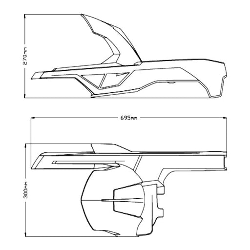 PUIG REAR FENDER WITH ALUMINUM SUPPORT (20544J) - Driven Powersports Inc.843552932983720544J