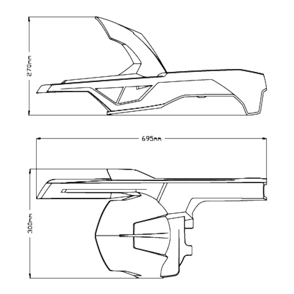 PUIG REAR FENDER WITH ALUMINUM SUPPORT (20544J) - Driven Powersports Inc.843552932983720544J