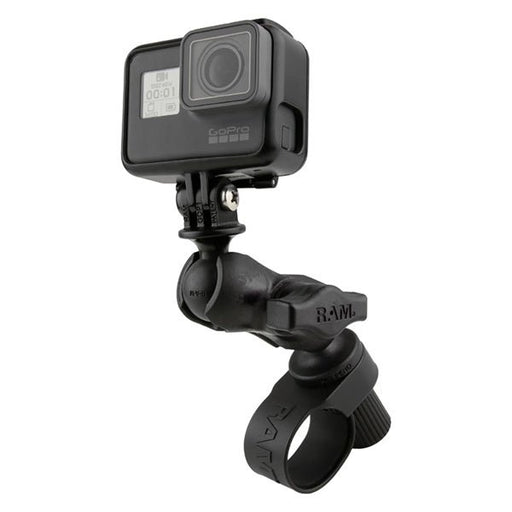 RAM MOUNTS TOUGH - STRAP DOUBLE BALL MOUNT WITH UNIVERSAL ACTION CAMERA ADAPTER (RAP - B - 460 - A - GOP1U) - Driven Powersports Inc.793442026669RAP - B - 460 - A - GOP1U