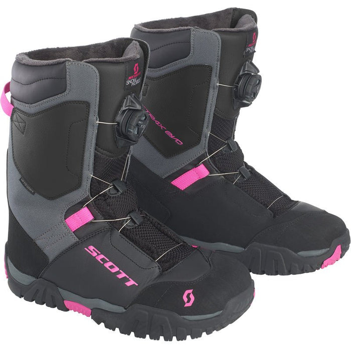 SCOTT USA X - TRAX EVO SNOWMOBILE WOMEN'S BOOTS - BLACK/ RHODAMINE RED (PINK) (10/42) (279510 - 6822042) - Driven Powersports Inc.7615523046966279510 - 6822042