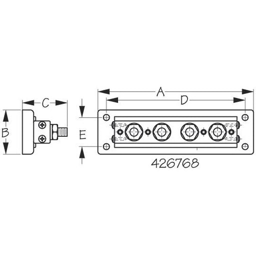 SEADOG BUSS BAR - BRASS TIN PL./ABS 4 STUD TERM. (426718 - 1) - Driven Powersports Inc.035514427470426718 - 1